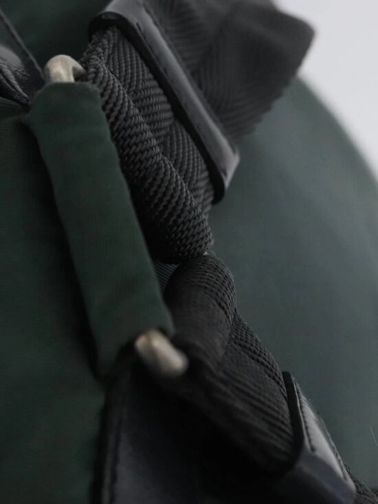 PRADA Backpack Nylon Green Silver Auth BSZ500